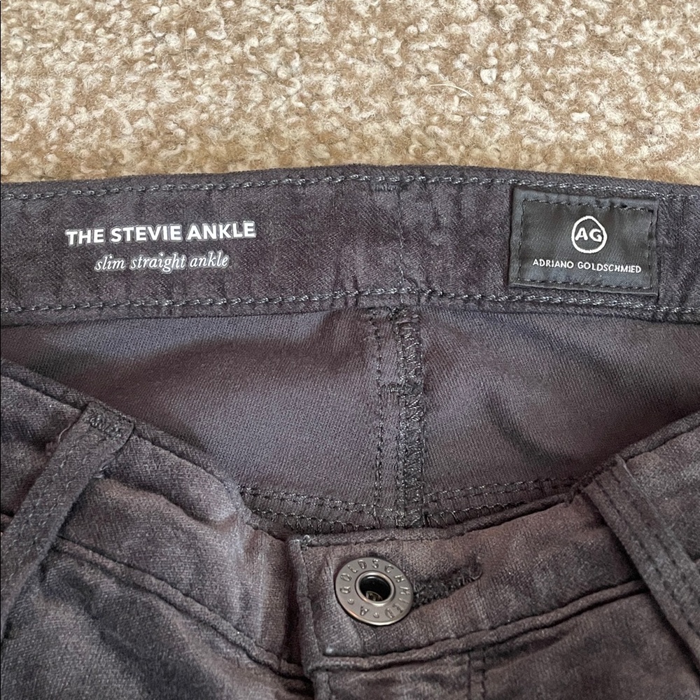 AG Adriano Goldschmied Velour Velvet Stevie Ankle Slim Straight Pants - Picture 6 of 7